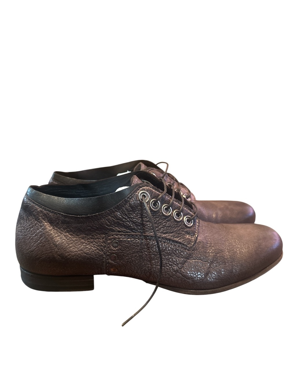 Cesare Paciotti Brown Textured Leather Derby Shoes
